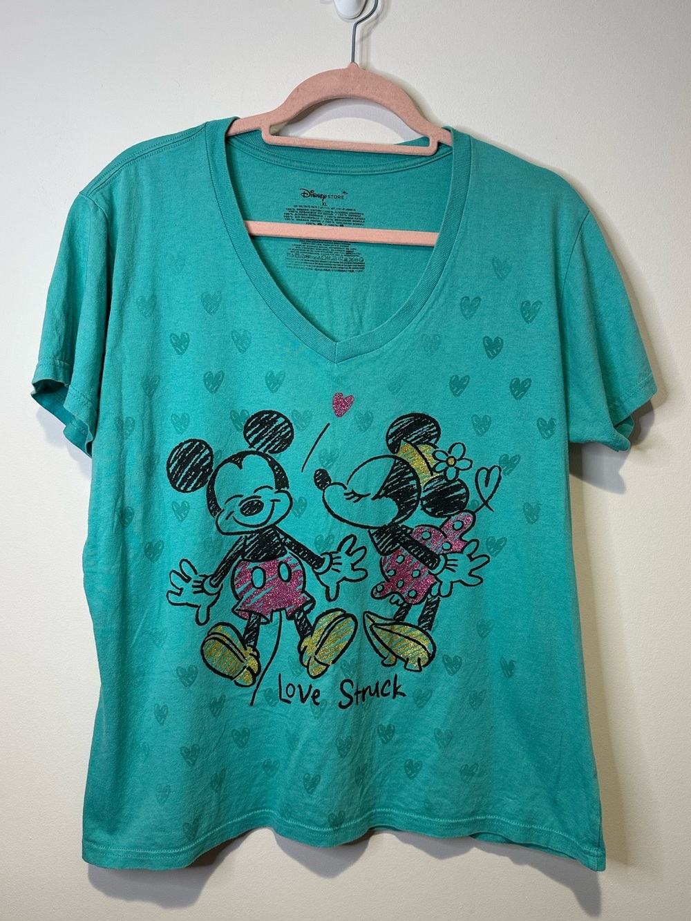 vintage disney store mickey and minnie love struck tshirt size extra large